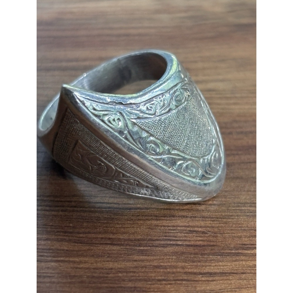 JG Siam Vintage Abstract Sterling Silver Ring Size 10